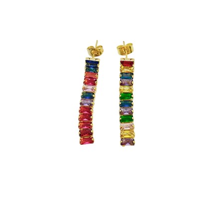 earrings steel hooks gold strass multi color2